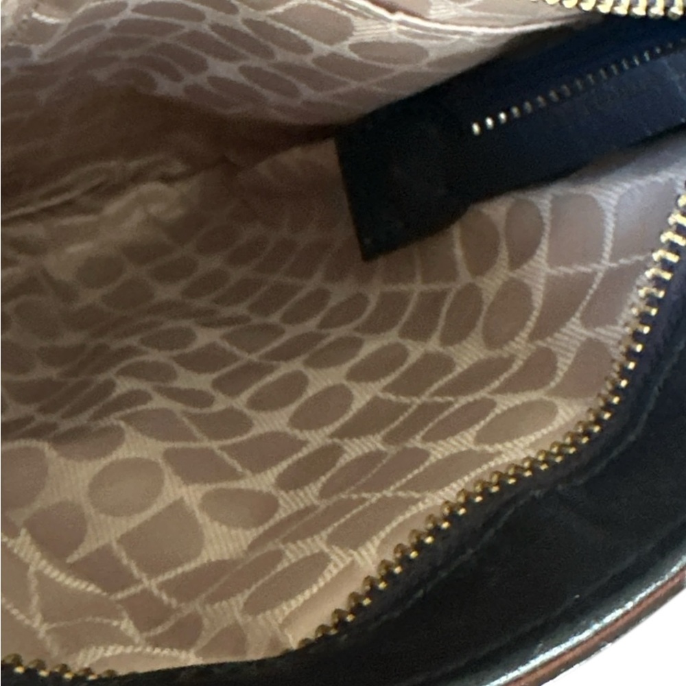 Kate Spade Navy Ivory Scallop Print Crossbody Bag Coated Canvas - Picture 7 of 10